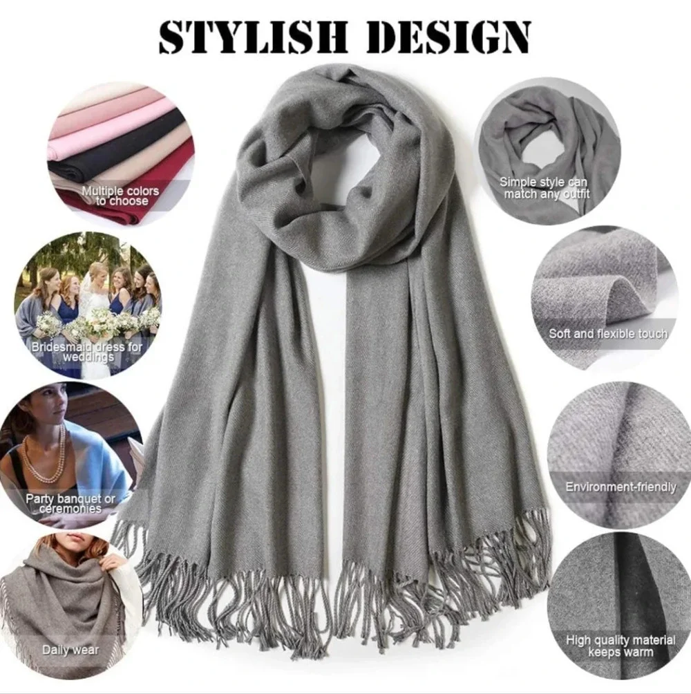 Winter Scarf for Women Pashmina Shawl Wraps Cashmere Feel Warm Fashion Blanket S